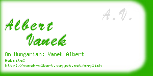 albert vanek business card